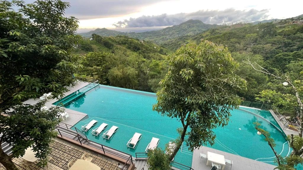 Aerial view of Mist Mountain Resort and the surrounding Cebu highland landscape